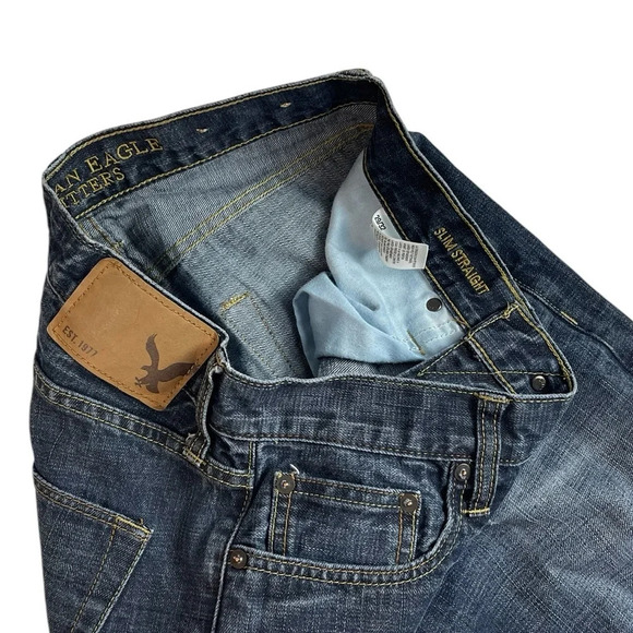 MJ36 Men’s American Eagle Outfitters SLIM STRAIGHT Leg Denim Jeans 29x32 - Picture 4 of 7
